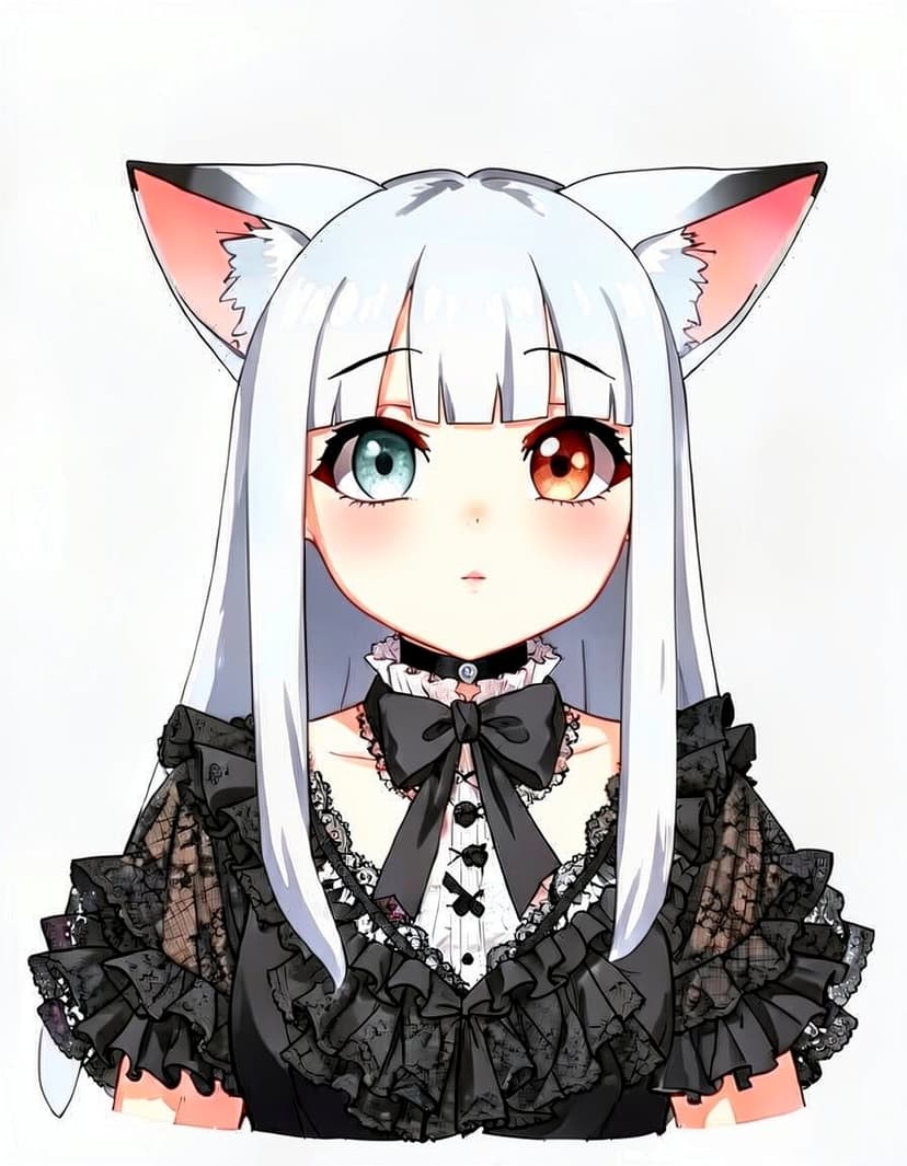 Moonlit Whisper, a Catgirl OC made on GenTube