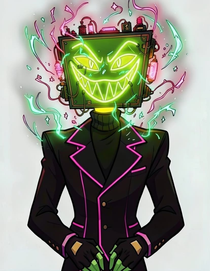 Neon Grin, a Hazbin Hotel OC made on GenTube