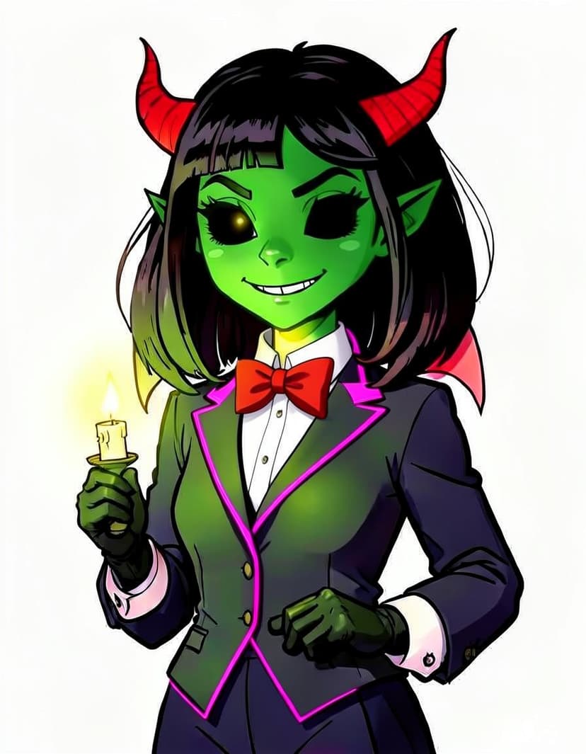 Crimson Veil, a Hazbin Hotel OC made on GenTube
