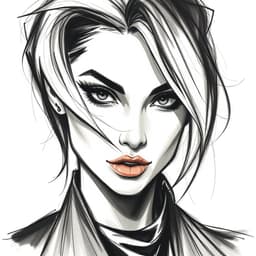a bold, high‑fashion illustration rendered in the unmistakable astrid vos style, featuring a strong, dynamic, expressive character whose face is captured in dramatic close‑up detail—dramatic eye work with sharp irises and expressive lashes, textured hair flowing in stylised, angular gestures, and impeccably tailored couture that exudes chic and edgy elegance. the composition emphasizes editorial‑ready, high‑contrast palette, with vivid artistic fashion sketches that seem to jump off the page, all framed by an unmistakable astrid vos aesthetic of high‑fashion elegance and stylised drama. the artwork is executed as a charcoal sketch, a dry medium defined by powdery carbon particles that create richly textured tonal fields. the charcoal is rendered in muted cool grey‑blue undertones, producing expressive smudge‑responsive gradients and bold gestural movement. its soft adhesion allows rapid value shifts, and the broad stroke width encourages dramatic chiaroscuro, with razor‑sharp linework transitioning to diffused atmospheric silhouettes. gentle layering builds midtones, while mechanical erasing lifts highlights to expose the paper grain, giving the illustration a subtle matte finish that emphasizes deep structural clarity under directional lighting. high‑contrast dramatic shadows and a soft diffused rim light highlight the character’s contours and couture details, conveying immediacy, raw energy, and structural precision.