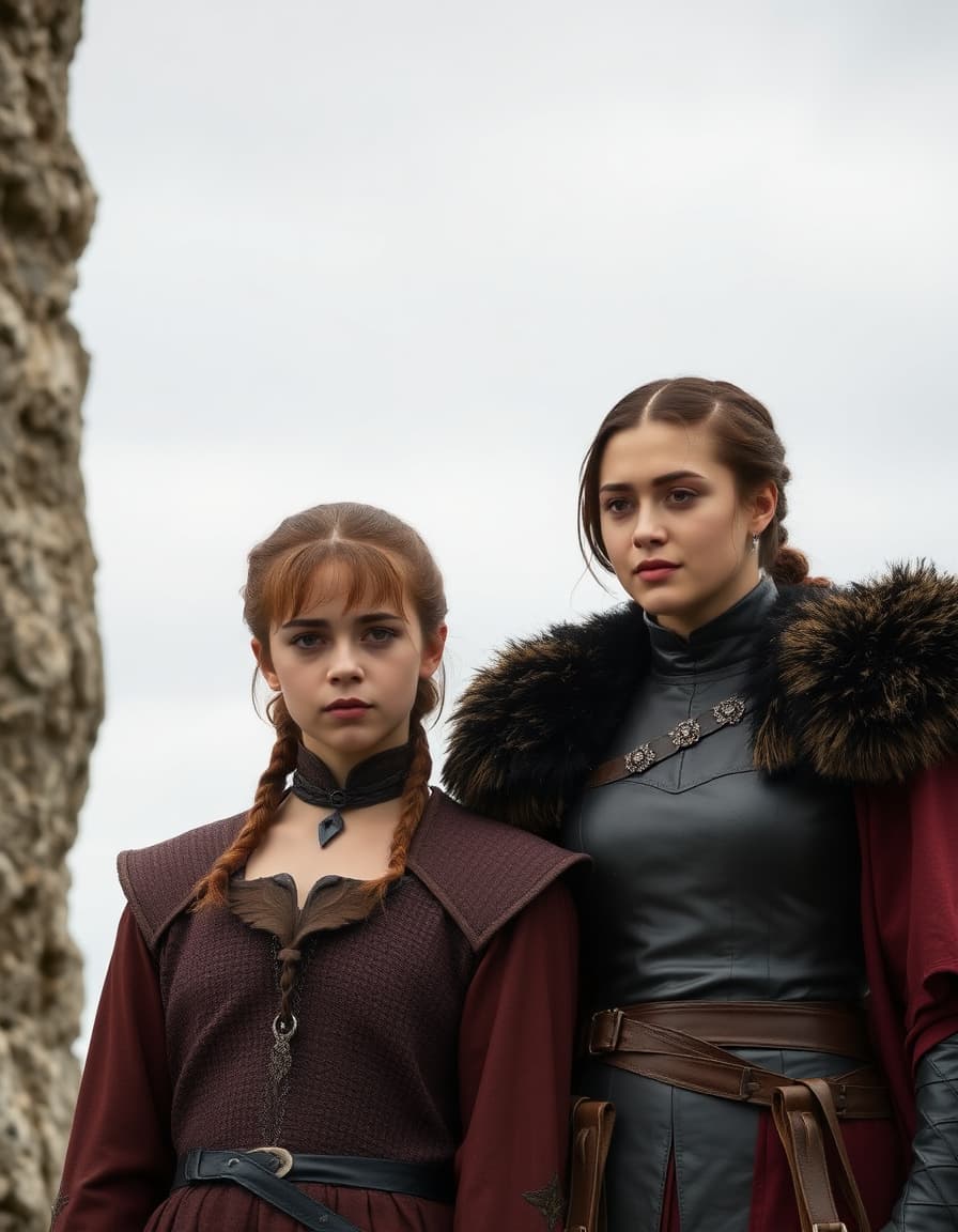 Arya stark from game of thrones and sarsi Lannister from game of thrones 