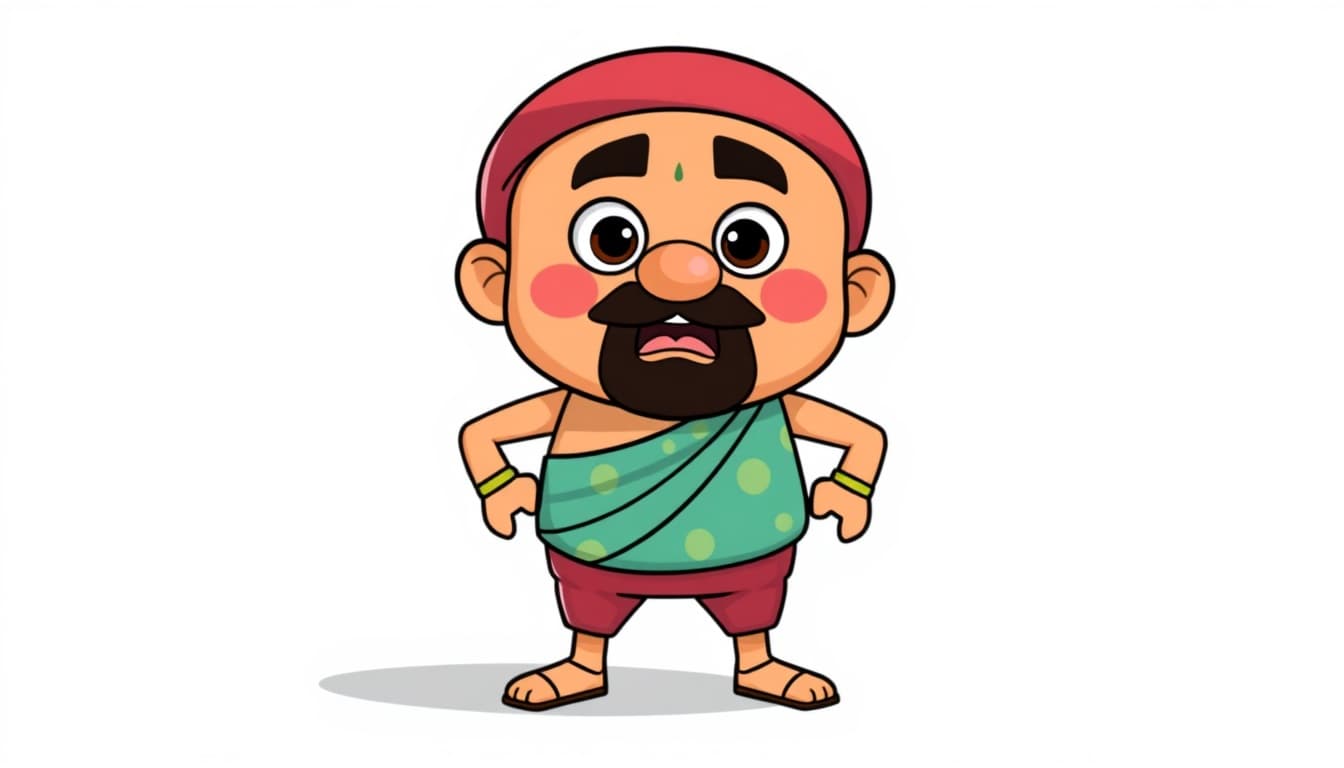 Generate a motu patlu cartoon character motu
