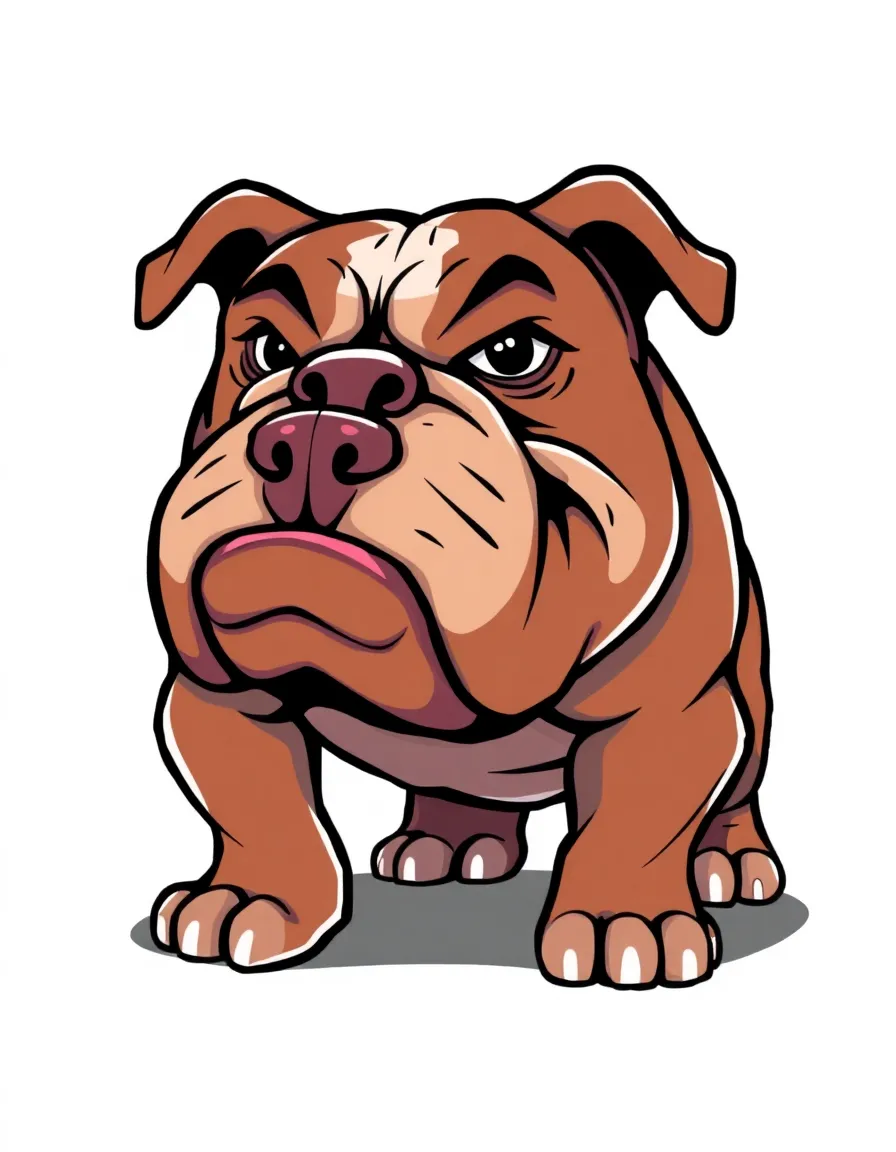 A stylized GTA (Grand Theft Auto) video game style character illustration of a tough-looking bulldog with exaggerated features, bold outlines, and vibrant colors typical of GTA artwork.