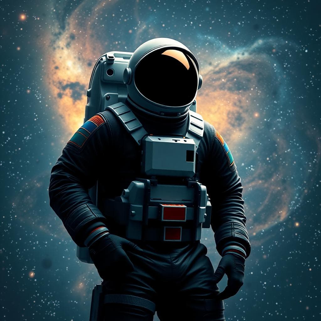 Man in Space. Austronaut, and Galaxy,