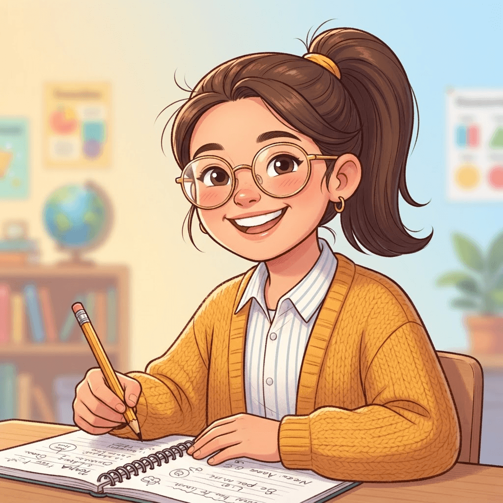 pfp for school, friendly cartoon student avatar 1