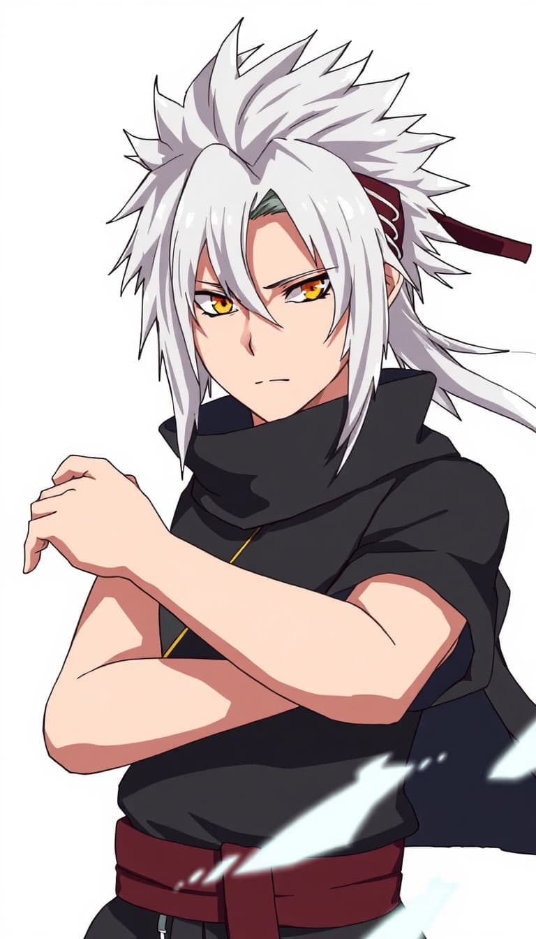 Shinra Senju‑Hatake
Alter: 19
Eltern: Tsunade Senju & Kakashi Hatake

Aussehen:

Silberweiße Haare wie Kakashi, aber länger und wilder

Goldbraune Augen mit leichtem Senju‑Glanz

Helle Haut, leichte Narben an Armen

1,86 m, kräftig und definiert

Körperbau:

Massiv wie Tsunade, aber mit Kakashis Beweglichkeit

Extrem starke Schultern und Unterarme

Verhalten & Persönlichkeit:

Ernst, ruhig, taktisch

Wirkt distanziert, ist aber tief loyal

Hat Kakashis trockenen Humor

Tsunades eiserne Willenskraft

Fähigkeiten:

Chakra‑Monsterkraft wie Tsunade

Sharingan‑Analysefähigkeit (ein transplantiertes Sharingan von Kakashi, aber deaktiviert)

Spezialtechnik: „Donnernder Senju‑Schlag“ – Kraft + Blitzchakra

Lore:  
Shinra ist der „Schild von Konoha“. Er führt geheime ANBU‑Missionen aus und gilt als einer der stärksten jungen Shinobi seiner Generation. im naruto anime ytyle