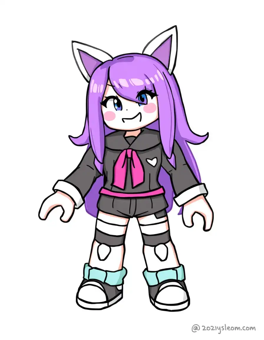 Draw the character Bassie from the roblox game Dandys world