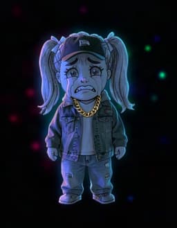 Dress them in layered streetwear — cap, oversized jacket, chunky gold chain — while preserving their face, hair and colors exactly as they appear.