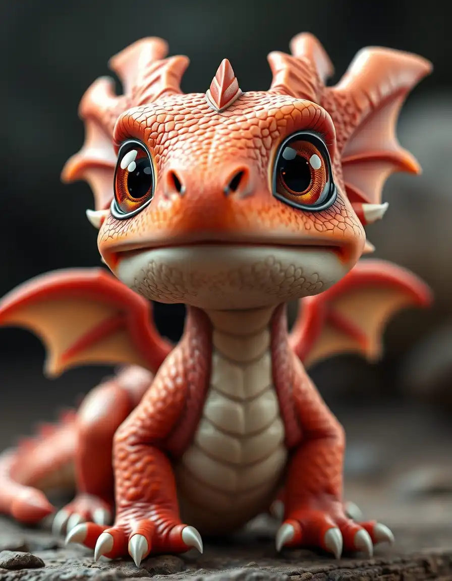 adorable semi realistic  baby girl dragon,  big expressive detailed eyes,