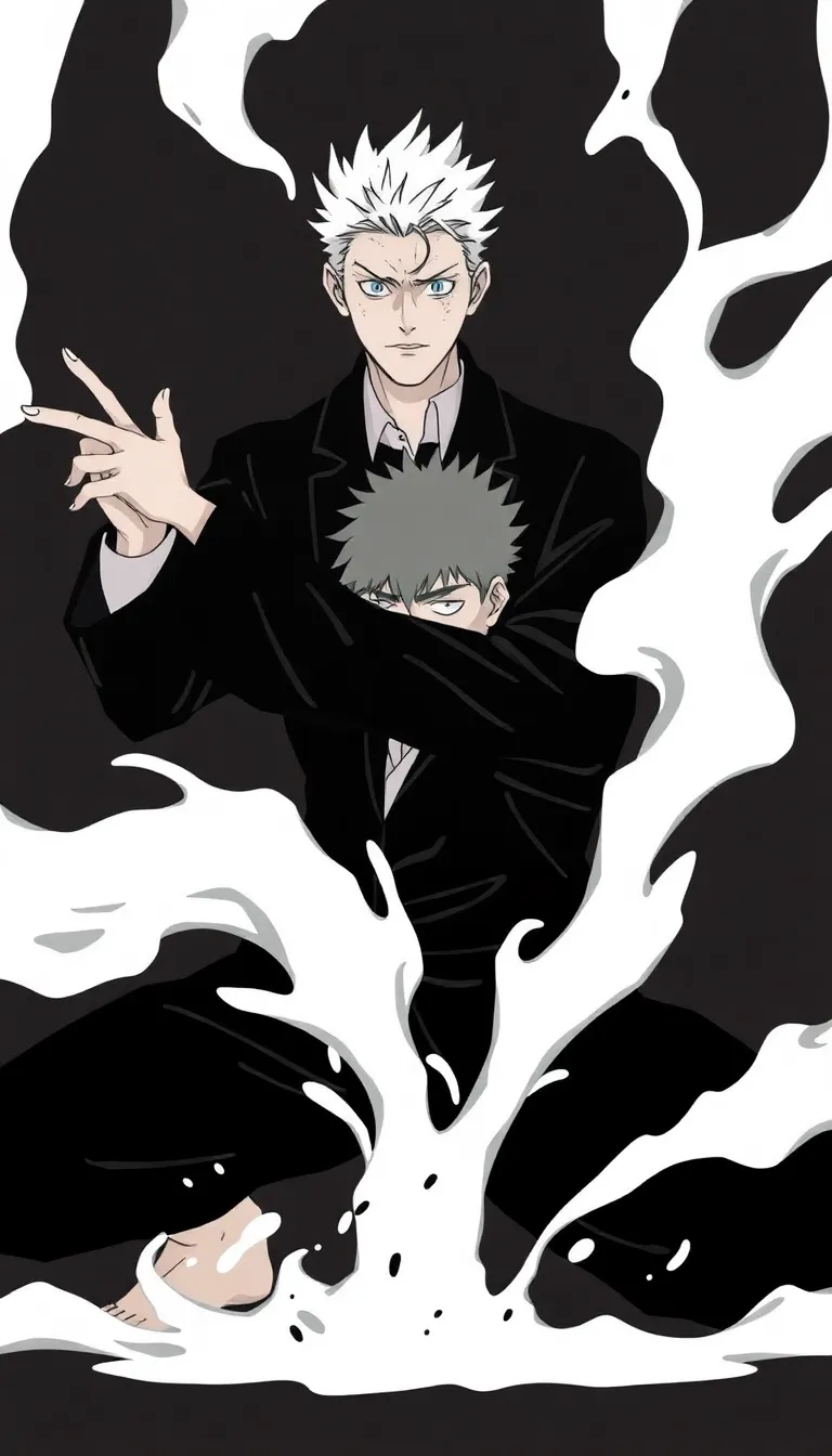 Jujutsu kaisen  with yuta's cursed techniques rendered in minimalist animation