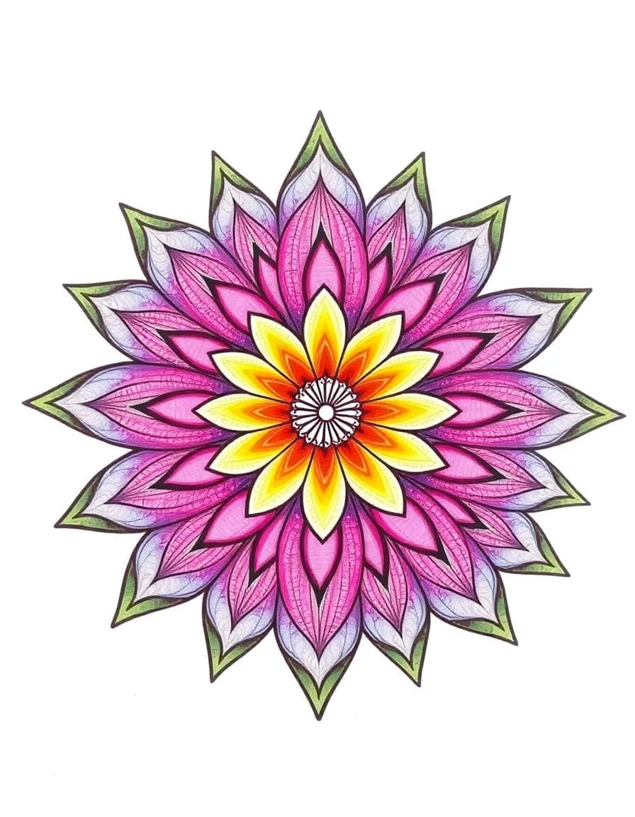 Flower mandala drawing