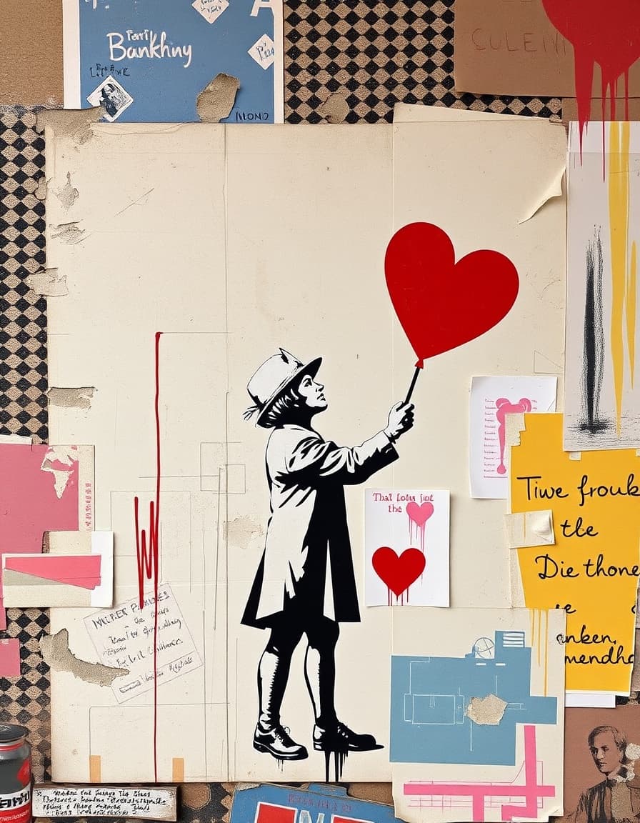 Banksy art collage famous art compilation