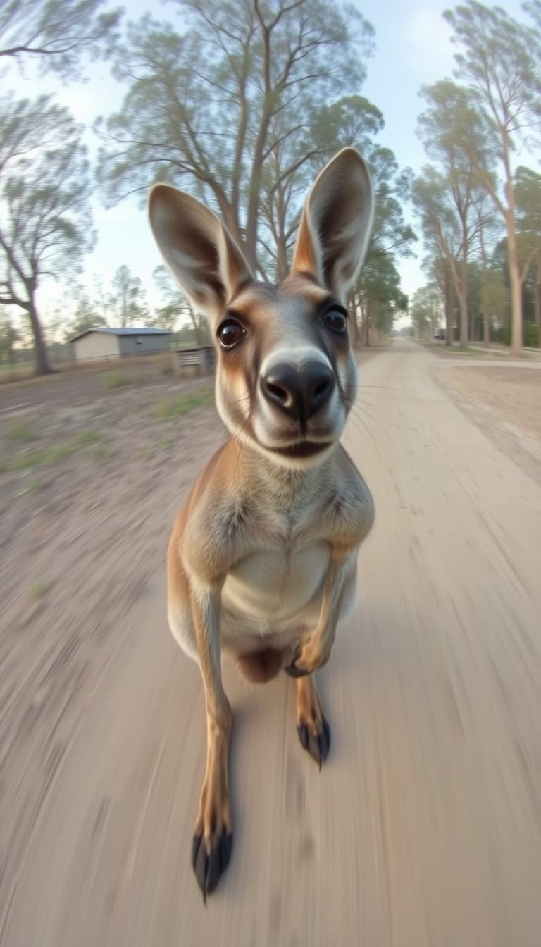 bodycam footage of chasing a kangaroo