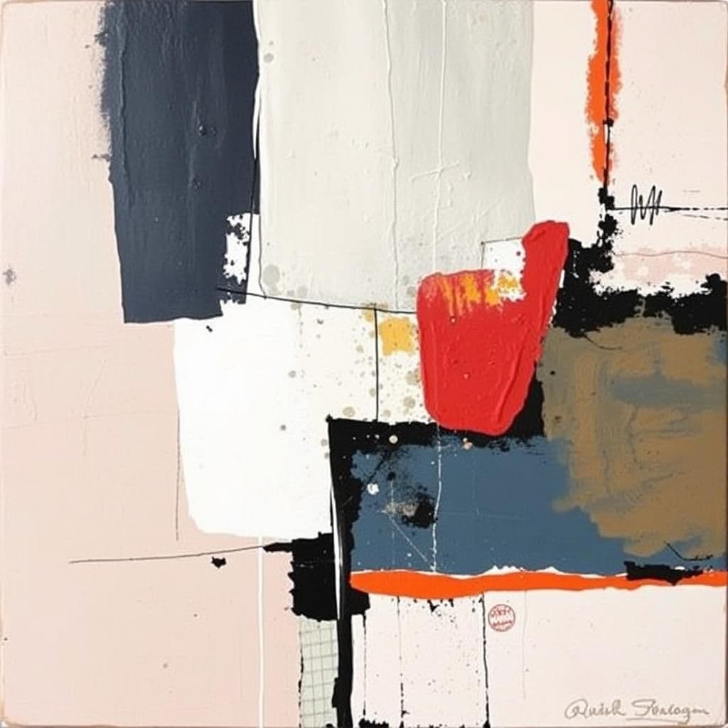 A modern abstract piece with contrasting elements