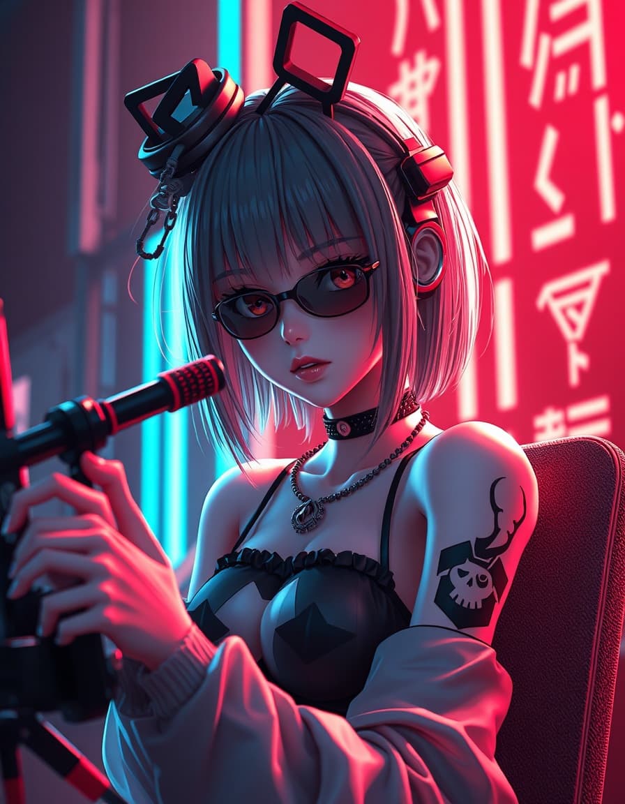 girl anime type 3d computer render ciberpunk corpse emocore