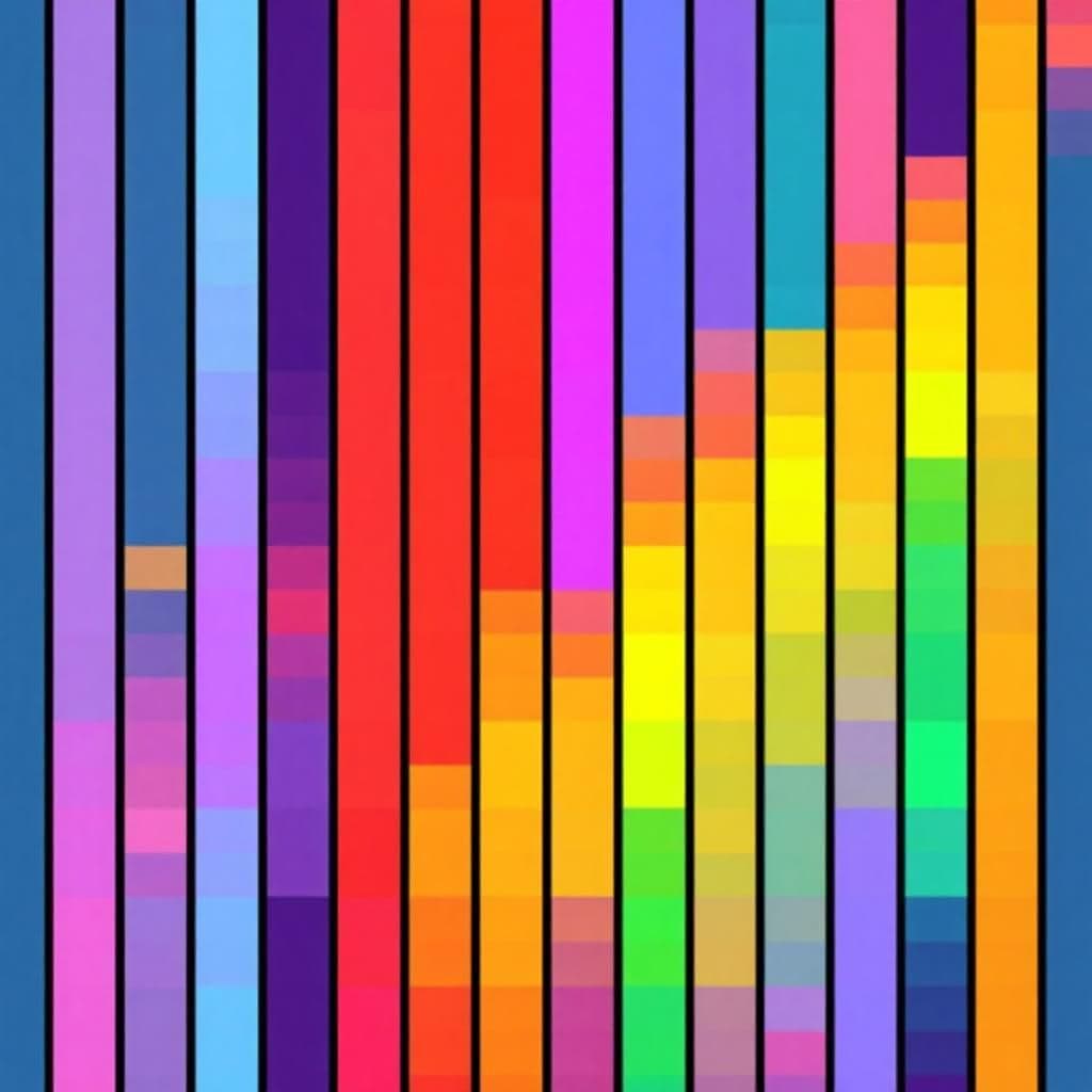 pixel art. screen. randomly colored columns of pixels. game sprites are distorted or misplaced. game is trying to display two screens at the same time.