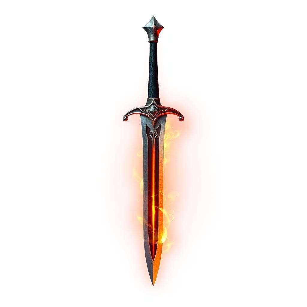 a magical dagger like solo leveling, white background