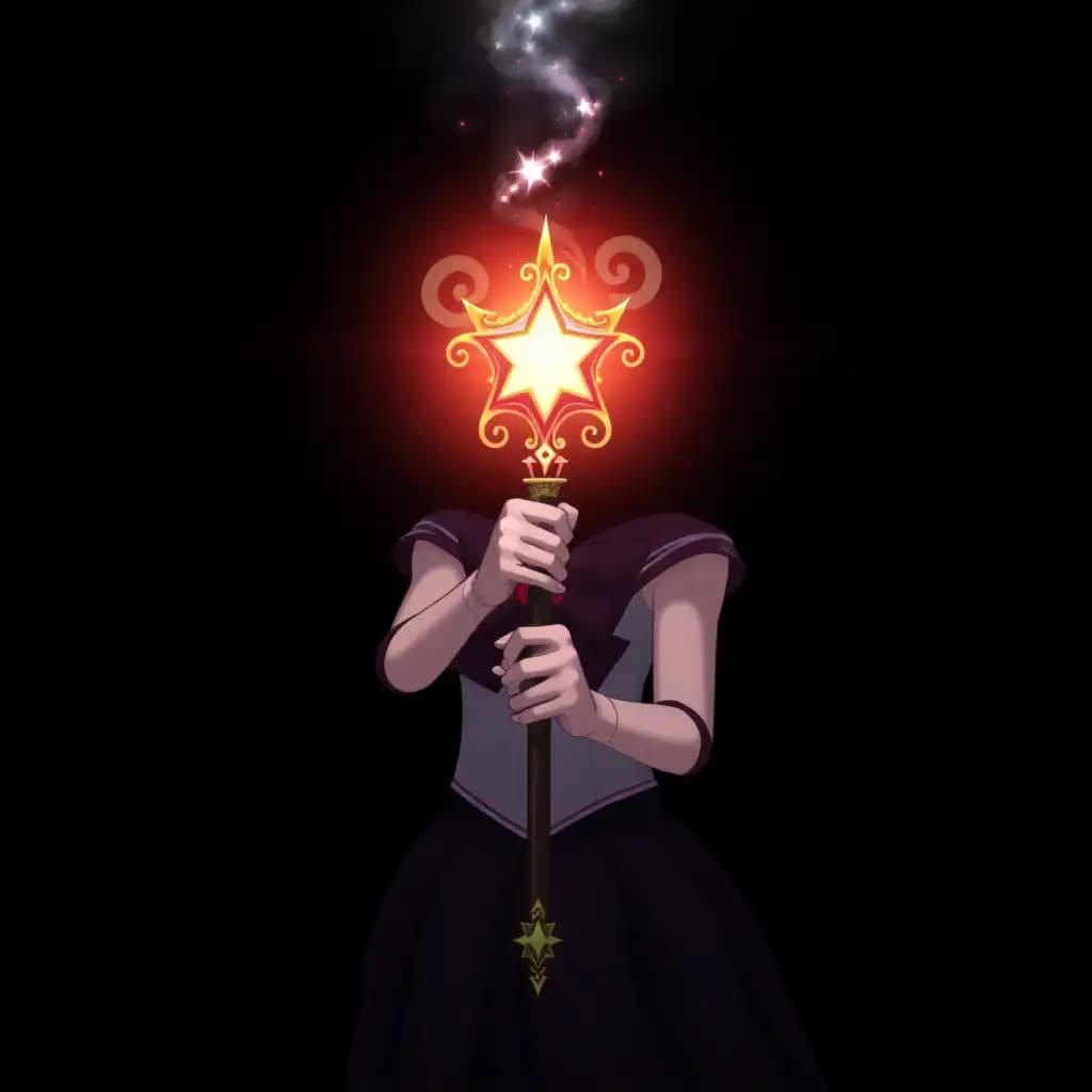 new modified prompt: sailor moon magical anime wand gothic dark