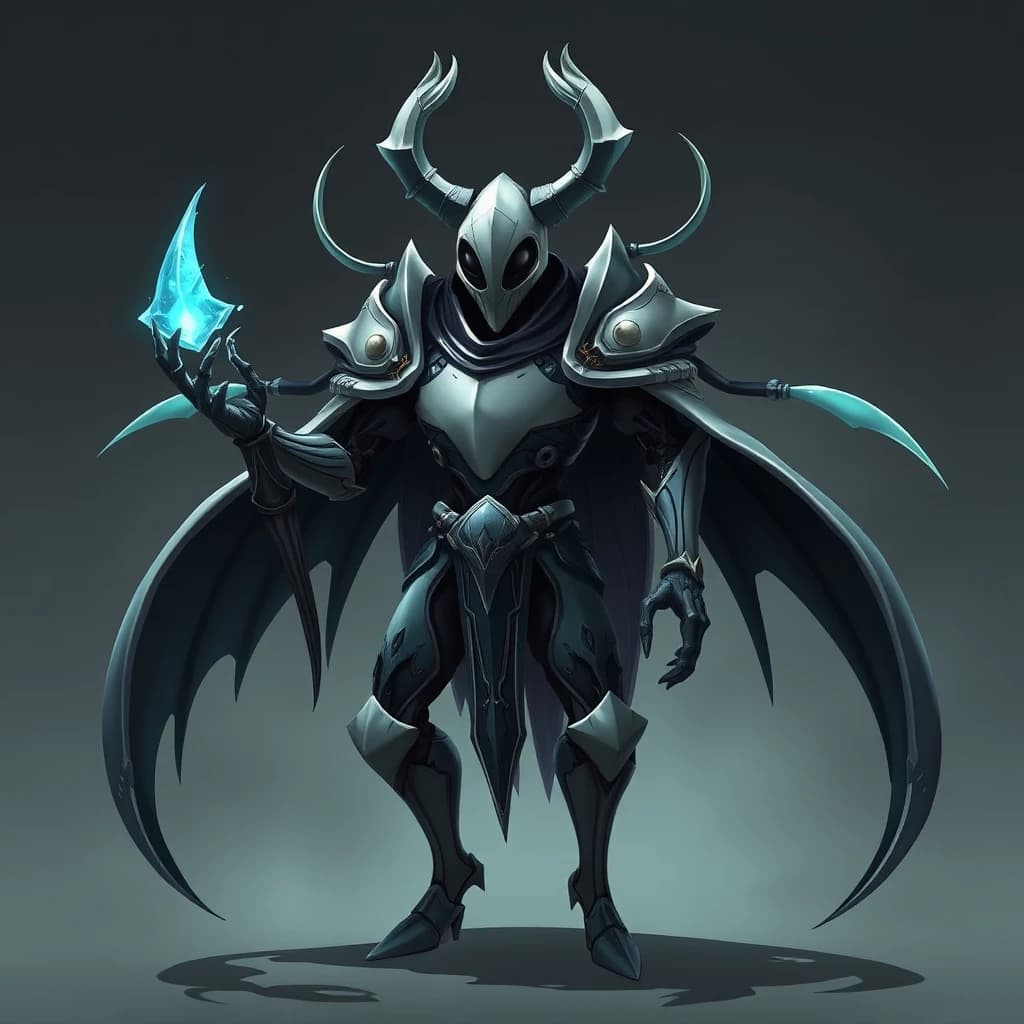 Create a hollow knight character with the style of the hollow knight game make it the size of hornet make it look similar to the pure vessel