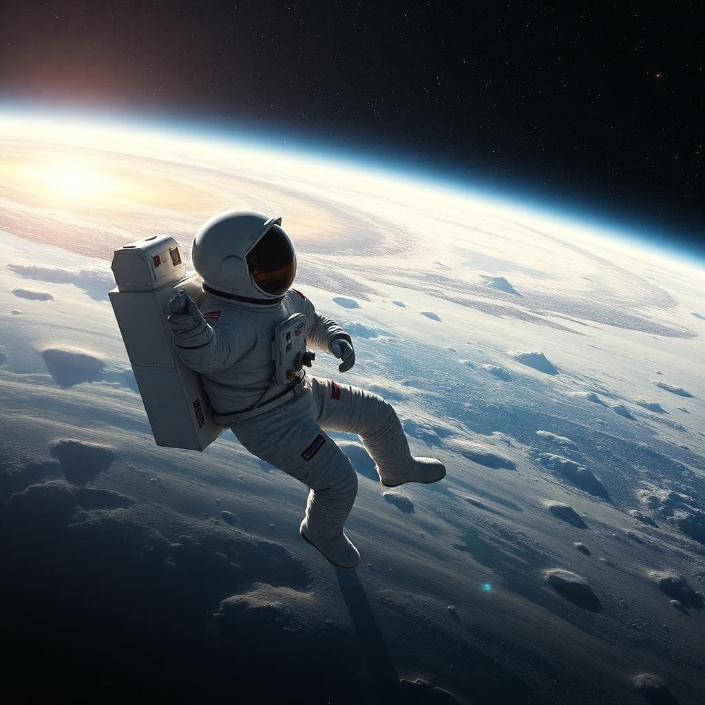 Man in Space. Austronaut, and Galaxy