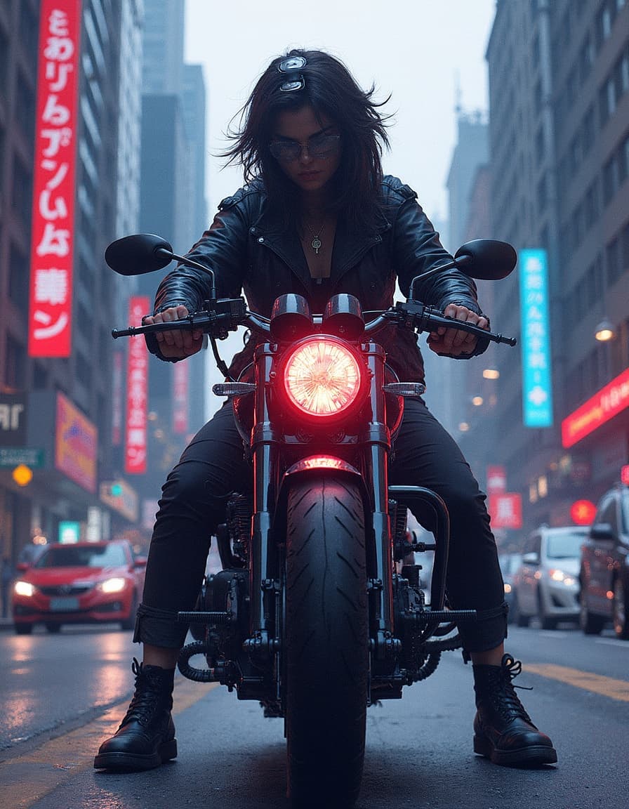 akira anime style city avatar cyberpunk on motorcyle pixel 