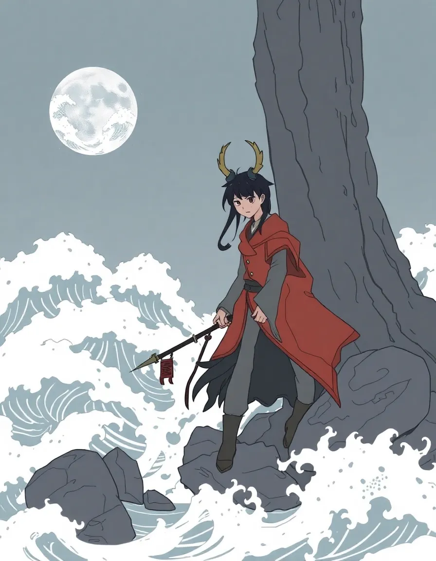 changli from the game wuthering waves drawn in the style of ratatatat74