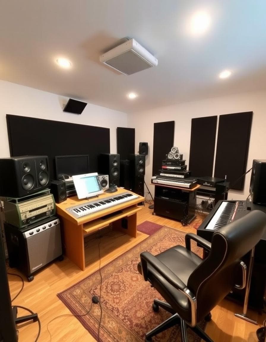 90s music studio in uk with 90s equipment