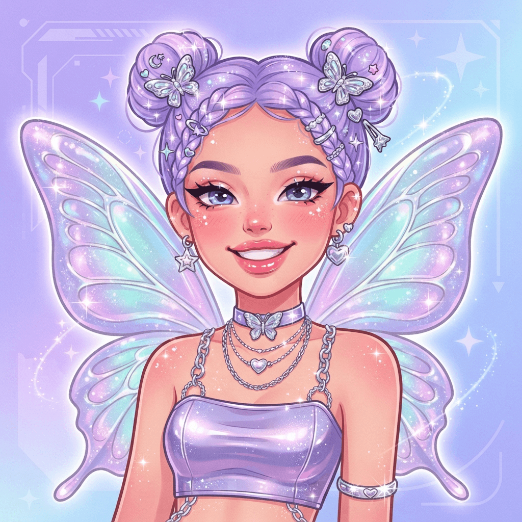 y2k pfp, chrome butterfly 2000s aesthetic avatar 3