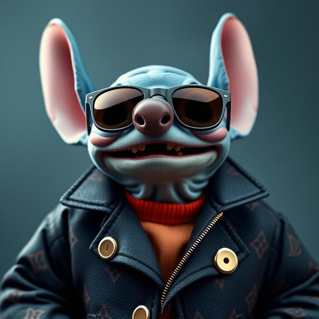 ULTRA REALISTIC STITCH WITH A LOUIS VUITTON JACKET AND SUNGLASSES