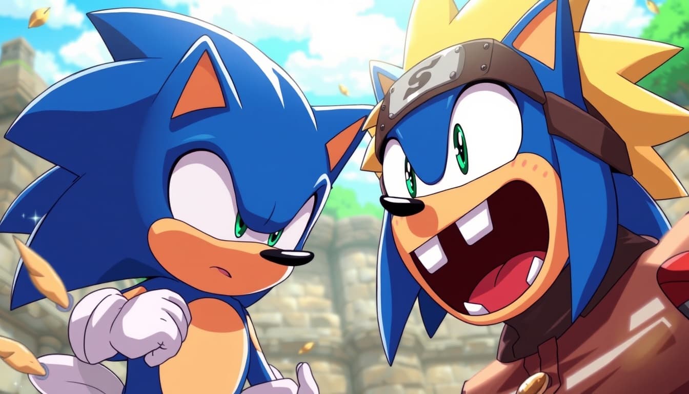 Sonic the Hedgehog naruto anime costume head and face cartoon scene anime  naruto acesory art cartoon  head naruto  draw texture scenes sonic fight with spongebob anime battle texture draw fan made texture body and face
