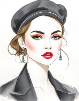 Fashion portrait watercolour