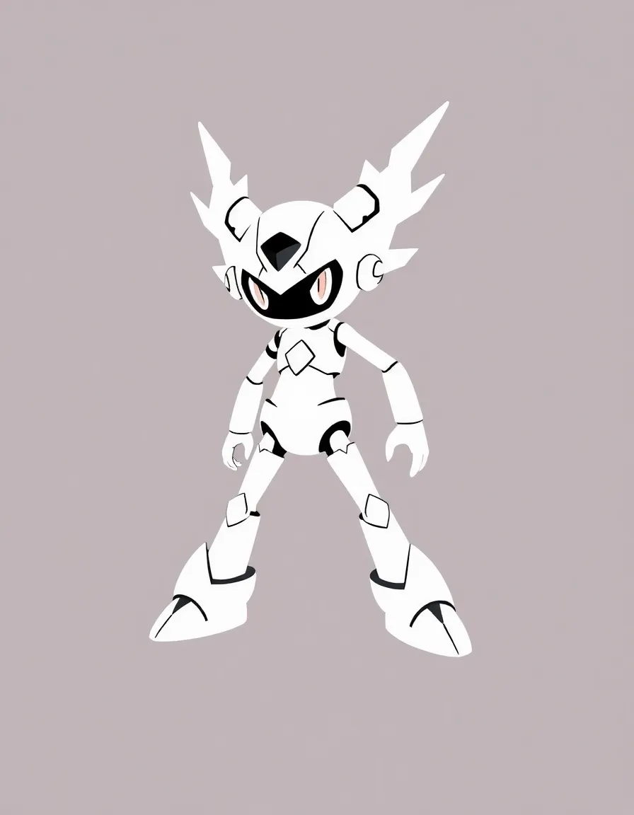 a modern take on the iconic digimon.
digimon, minimalist line art figure, monochromatic.