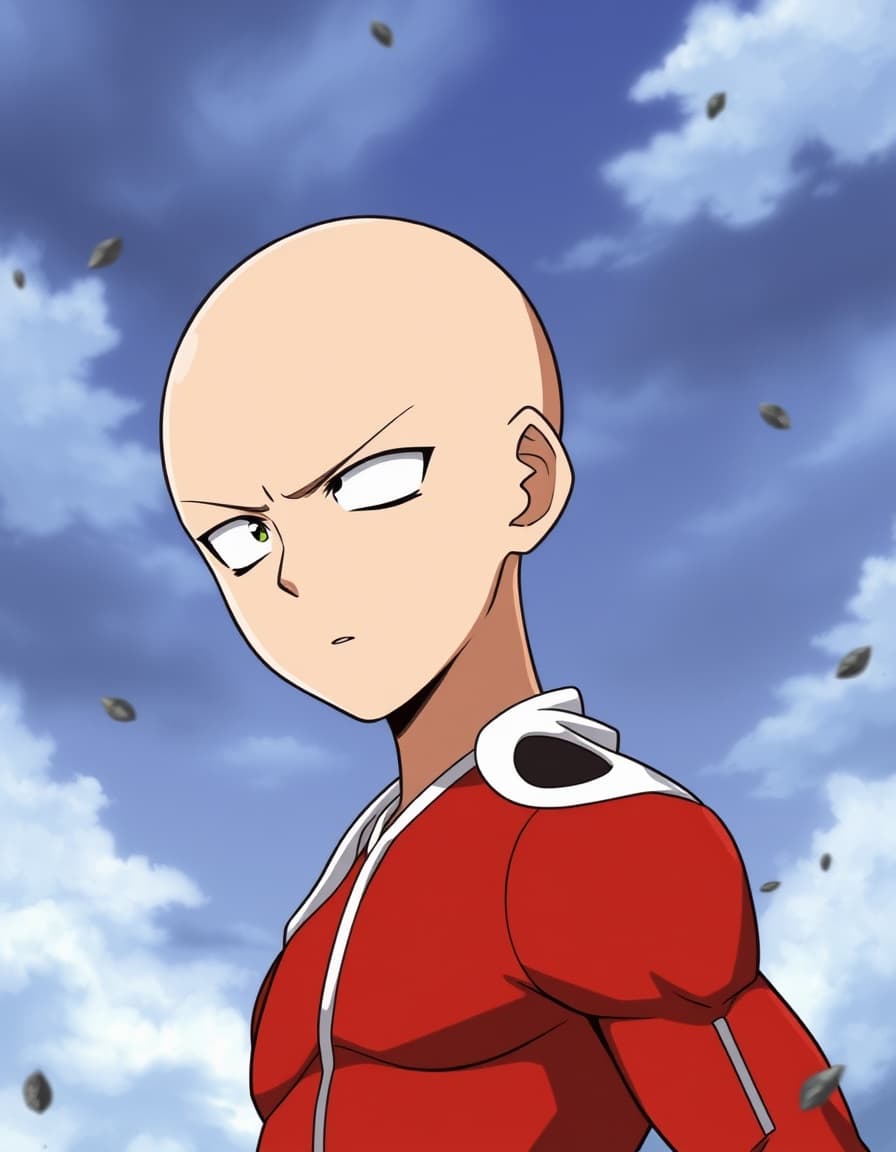 Saitama anime one punch man bald