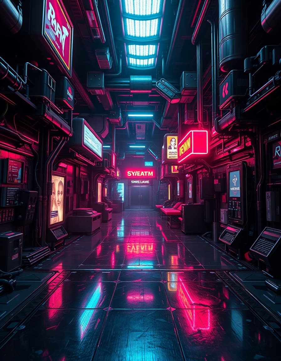 a kaleidoscopic fusion of styles unfolds with cyberpunk's harsh, neon-hued glow casting a gritty, digital noise across a backdrop of deep blacks and slick grays. metallic surfaces, courtesy of sci-fi's advanced material technologies, reflect this glow with razor-sharp highlight structures, while holographic glows and emissive signage add an otherworldly ambiance. surrealify's principles of negative space, strange geometry, and unrealistic color palettes inject a sense of unease, as if reality is warped and distorted. the orwo film block's high-contrast grain and subtle color shifts imbue the scene with a nostalgic, analog charm, tempered by the faint scent of decay. volumetric rays disperse into the chaotic atmosphere, casting an ethereal glow.
at the heart of this maelstrom, a futuristic, high-tech environment exudes an aura of sleek sophistication. glossy finishes, holographic effects, and intricately detailed surfaces coalesce to form a mesmerizing backdrop, where iridescent sheen and polished gemstone essence conspire to create an uncanny sense of tactility. as the holo glossy wave block injects an additional layer of dynamism, the scene becomes a swirling vortex of color and texture.
the close-up android, veiled in a plague mask, assumes the center stage, its red and black biomechanical design a testament to a cyberpunk dystopia. high-contrast lighting and glossy resin textures amplify the sense of chaos, while cinematic portrait techniques ensure an ultra-detailed, three-dimensional presence.
in this dreamscape, laws of physics are mere suggestions, and the boundaries between reality and fantasy blur. spatial geometry warps and distorts, casting long shadows and creating impossible vanishing points. materials soften and harden, texture appears fluid and solid, and the very fabric of reality seems to dissolve. amidst this chaos, the image becomes a symbol of the subconscious, a reflection of the human psyche's darkest fears and most primal anxieties. the surreal block's emphasis on psychological symbolism grants the image a heightened sense of unease, a sense that anything can happen in this dreamscape, where the laws of physics are mere suggestions.