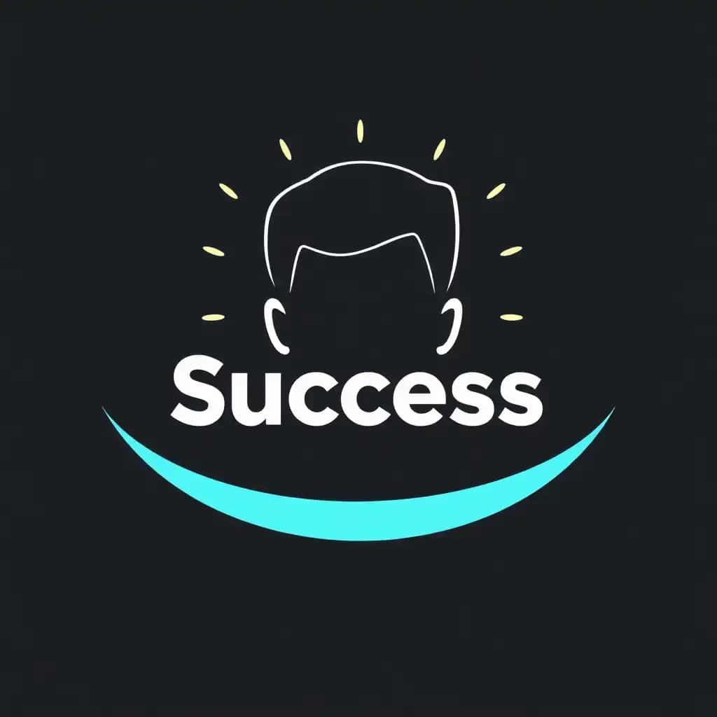logo for an app going to success of a person. personal growth. strong mindset.