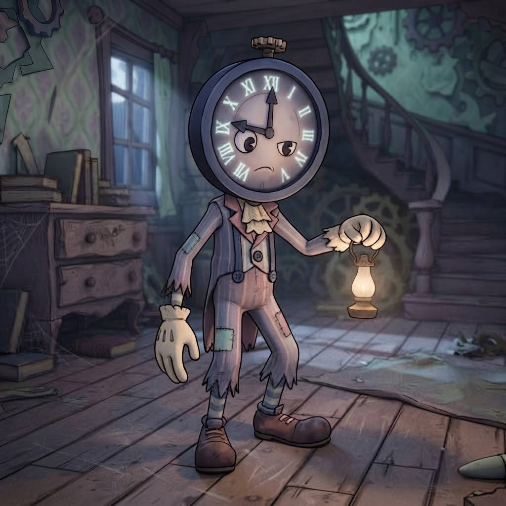 Clock toon — a kind of Dandy's World character, painted on GenTube