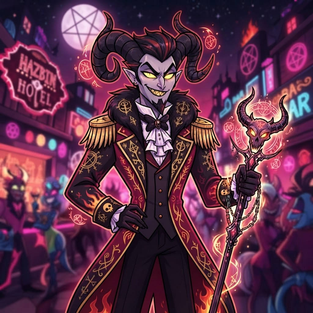 Overlord — a kind of Hazbin Hotel character, painted on GenTube