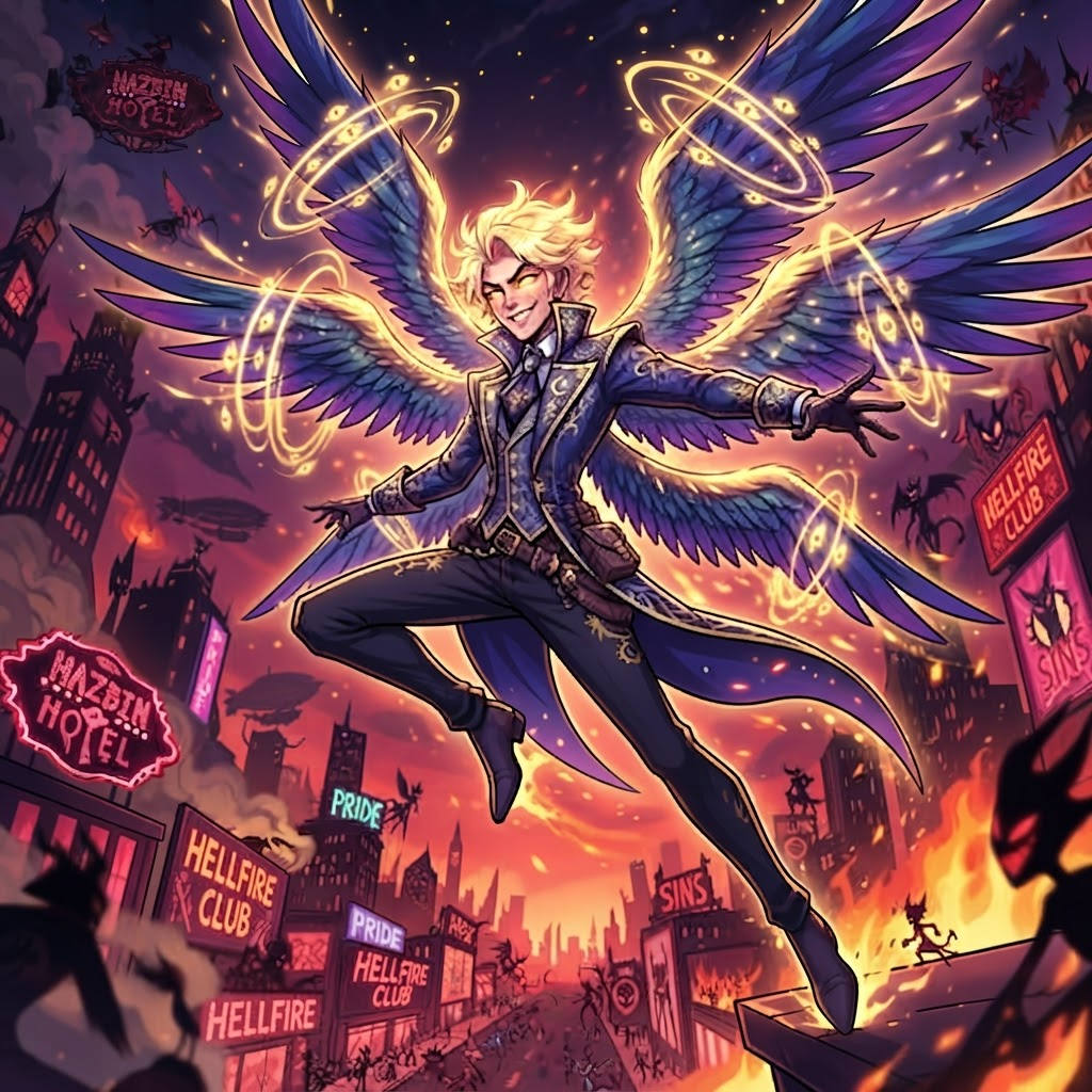 Seraph — a kind of Hazbin Hotel character, painted on GenTube