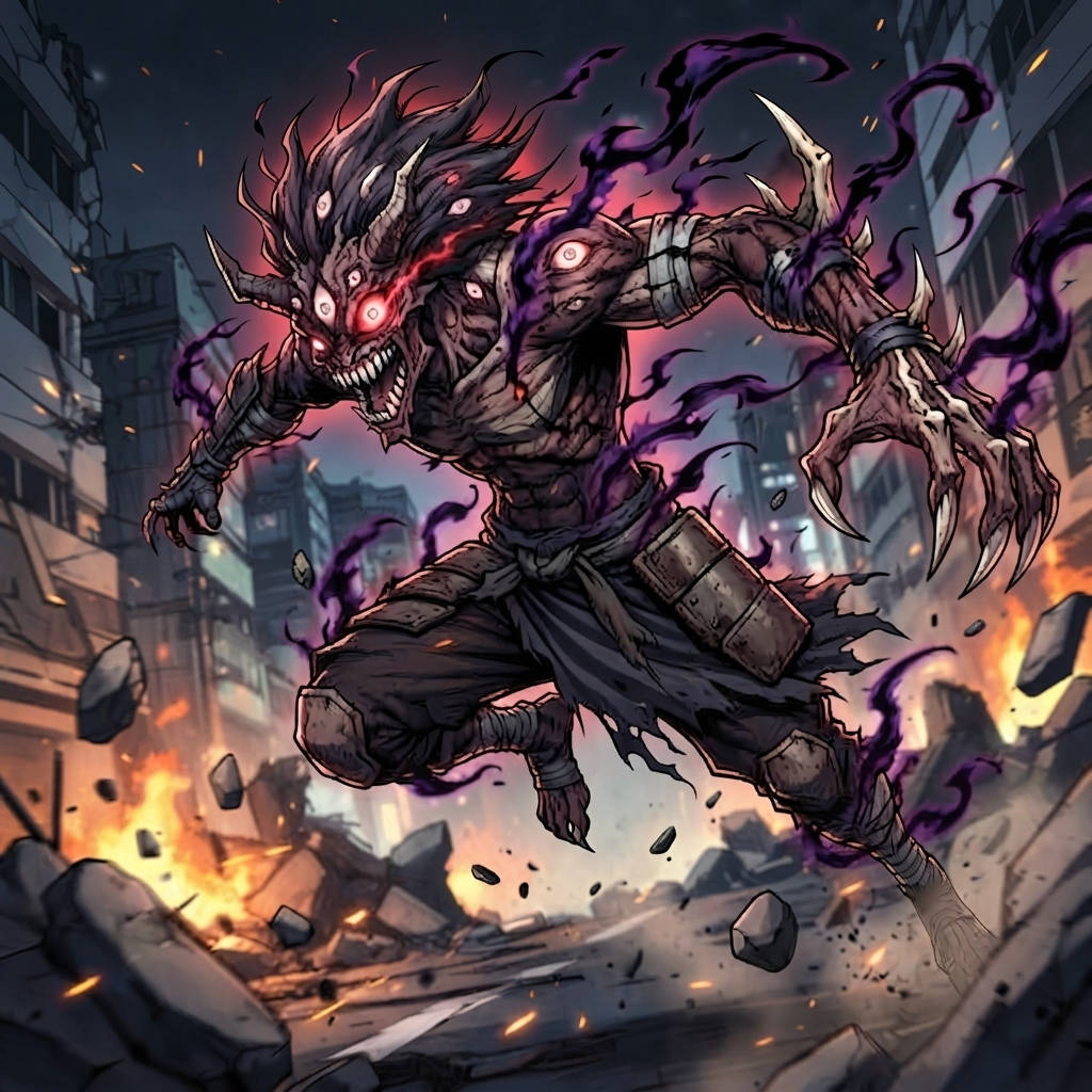 Cursed spirit — a kind of Jujutsu Kaisen character, painted on GenTube
