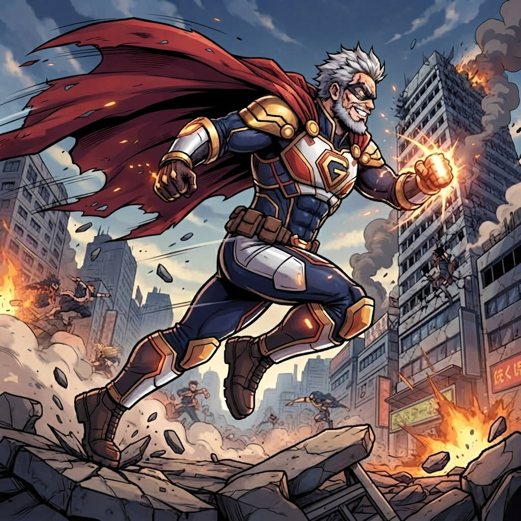 Pro hero — a kind of My Hero Academia character, painted on GenTube
