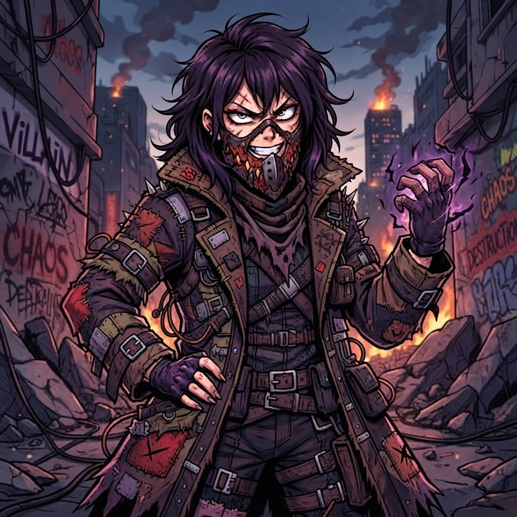 Villain — a kind of My Hero Academia character, painted on GenTube
