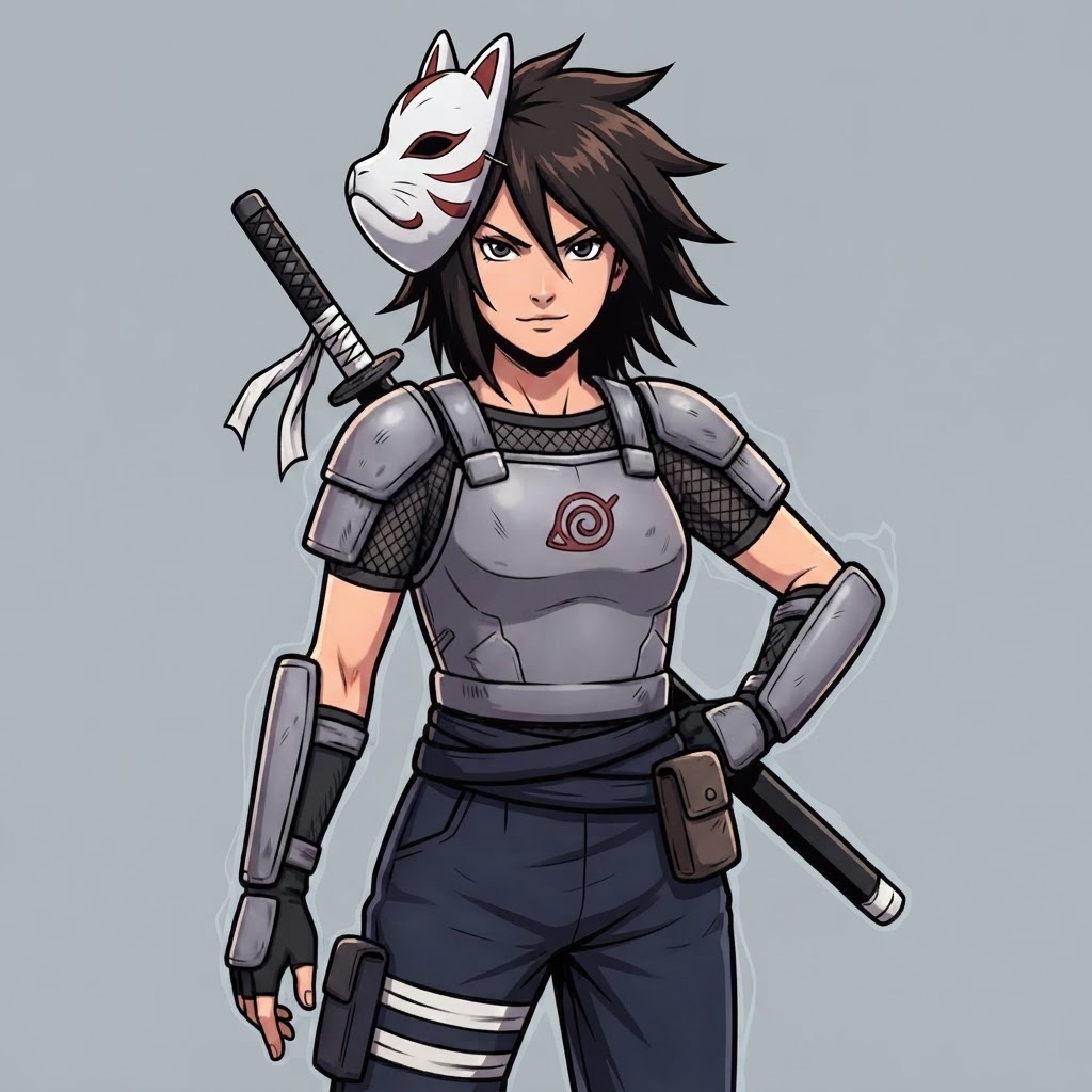 Anbu — a kind of Naruto character, painted on GenTube